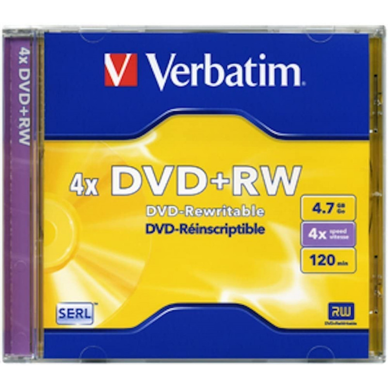 verbatin dvd + rw 4x 4,7 gb  120 min