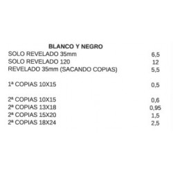 REVELADO ANALOGICO BLANCO & NEGRO